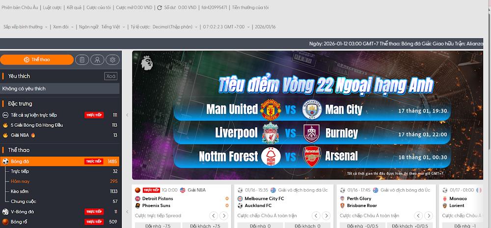 Các sảnh cá cược thể thao Sodo6789