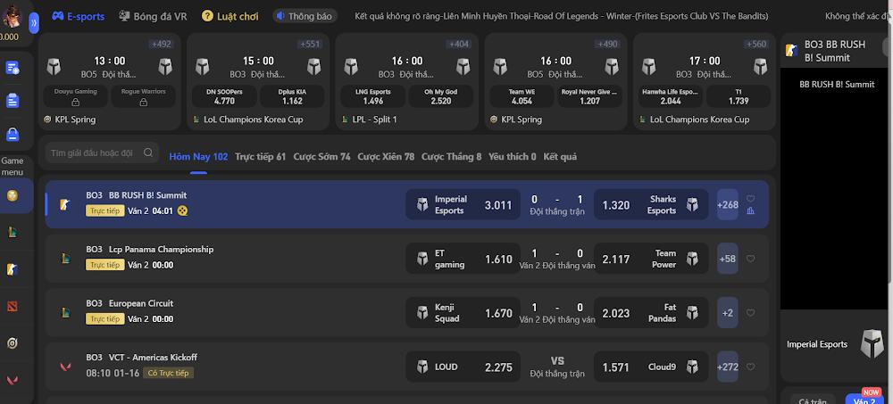 Lợi thế của cá cược esports Sodo6789