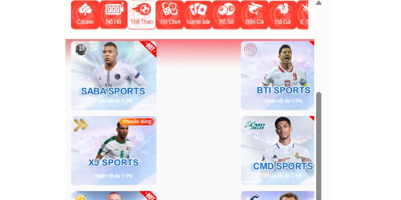 Thử ngay sảnh thể thao & Esport tại website